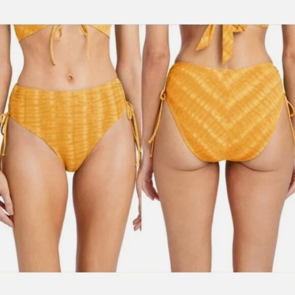 NWT ROBIN PICCONE Sahara High Waist Bikini Bottoms In Buttercup - M - Picture 1 of 6